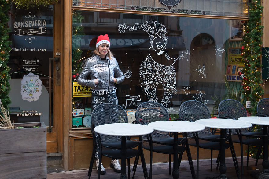 I Decorated My Hometown For Christmas With My Doodles