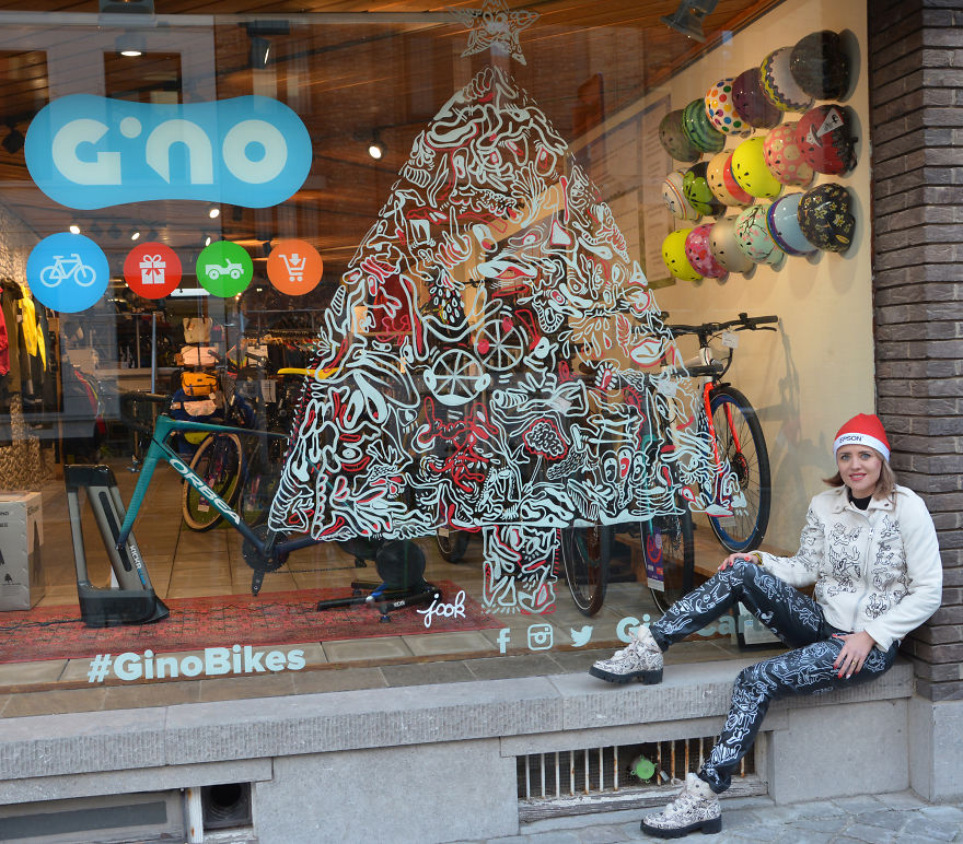 I Decorated My Hometown For Christmas With My Doodles