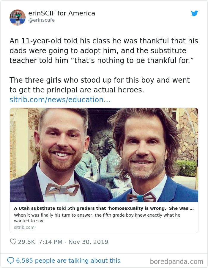 Teacher Doesn&rsquo;t Like This 11-Year-Old Being Thankful For Getting Adopted By Two Dads, So These Three Girls Get Her Fired