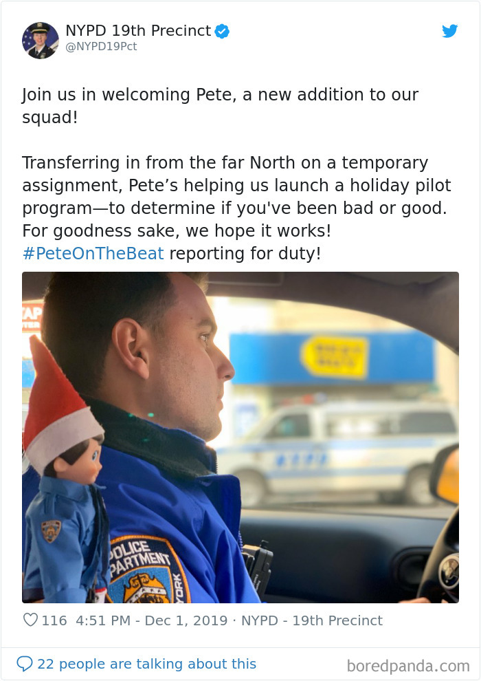 NYPD Posts The Adventures Of Their 'Law & Order'-Themed Elf On The Shelf NYPD Posts The Adventures Of Their 'Law & Order'-Themed Elf On The Shelf