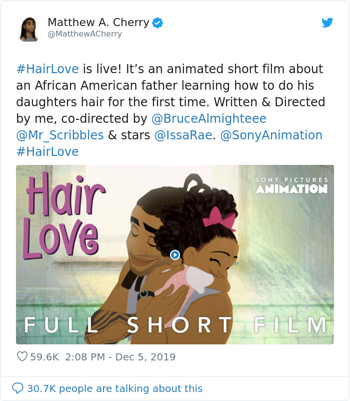 Former NFL Player Releases An Adorable Short Animation Showing African-American Dad Learning To Style His Daughter's Hair For The First Time