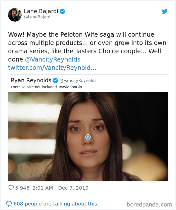 Ryan Reynolds Responds To Peloton Ad With A Hilarious ‘Sequel’ Featuring The Same Actress Ryan Reynolds Responds To Peloton Ad With A Hilarious ‘Sequel’ Featuring The Same Actress