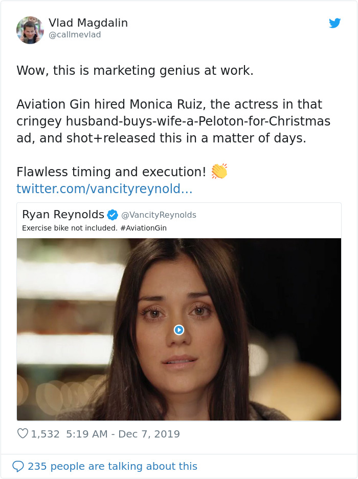 Ryan Reynolds Responds To Peloton Ad With A Hilarious ‘Sequel’ Featuring The Same Actress Ryan Reynolds Responds To Peloton Ad With A Hilarious ‘Sequel’ Featuring The Same Actress