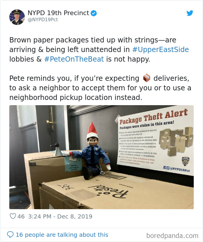 NYPD Posts The Adventures Of Their 'Law & Order'-Themed Elf On The Shelf