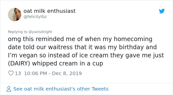 Vegans Share The Most Pathetic Desserts Restaurants Served Them On Their Birthdays Vegans Share The Most Pathetic Desserts Restaurants Served Them On Their Birthdays