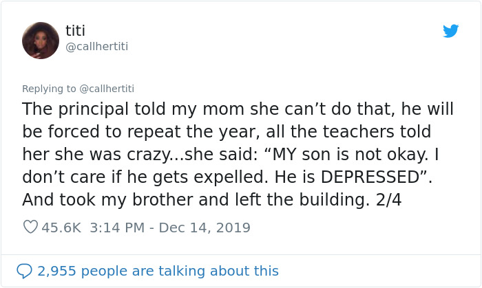 Principal Gets Mad At Mother Who Pulled Her Depressed Son From School, Apologizes When They See The Results
