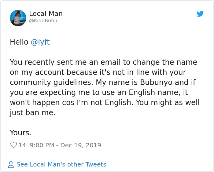 People With 'Offensive' Real Names Get Messages From Lyft Saying They Break 'Guidelines' People With 'Offensive' Real Names Get Messages From Lyft Saying They Break 'Guidelines'