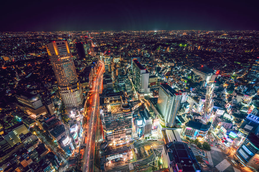 New Night Cityscape In Shibuya