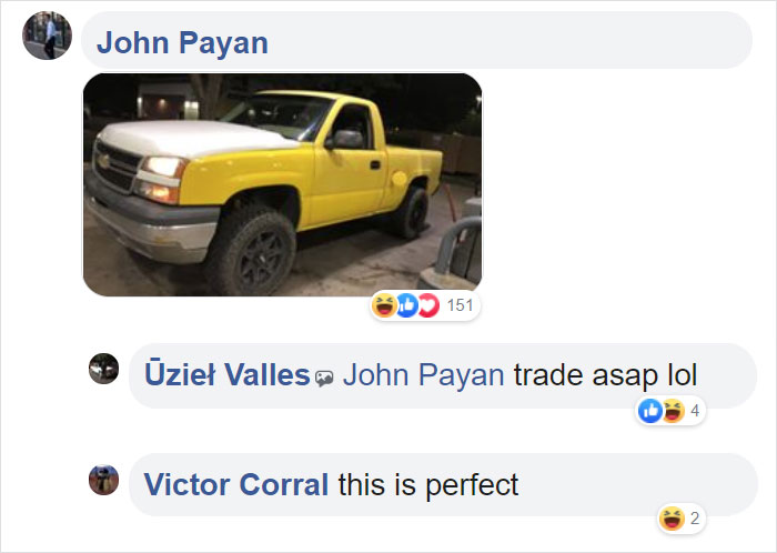 Guy With Mismatched Colored Truck Hood Posts An Ad, People Can't Believe His Luck When Another Driver Replies Guy With Mismatched Colored Truck Hood Posts An Ad, People Can't Believe His Luck When Another Driver Replies