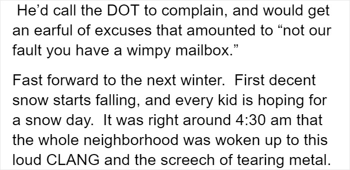 Guy Gets His Mailbox Ruined By A Snow Plow Every Snowfall, Gets Perfect Revenge