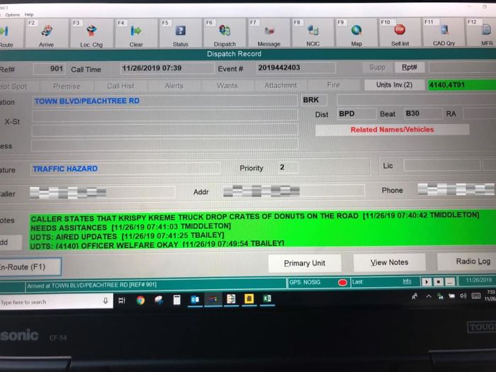 Police Officers Investigate A Krispy Kreme Truck That Spilled Donuts All Over The Road, Crack People Up With Their Hilarious Report