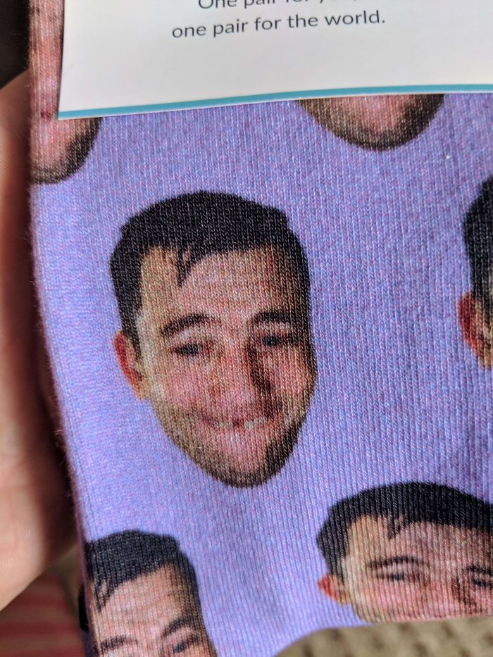 I Lost A Tooth Earlier This Year. I Took A Silly Picture While I Was In The Gym. My Wife Had It Turned Into A Sock As A Christmas Present For My Mother