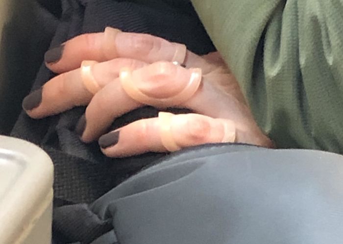 What Are These Are What Are They For? The Girl Sitting Across From Me Had Them On All Fingers On Both Hands