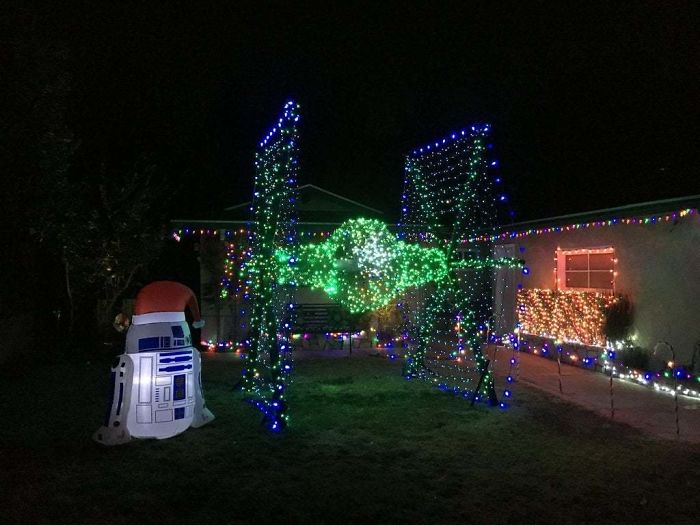 Neighbors Tie Fighter Xmas Prop