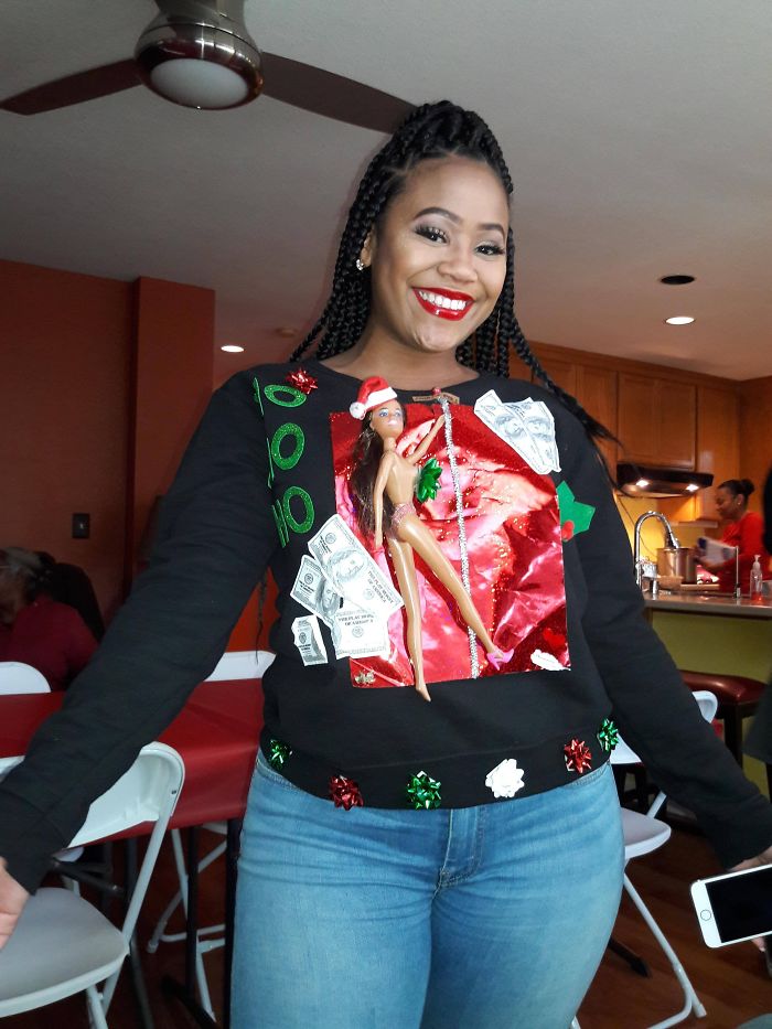 My Little Sister's Ugly Christmas Sweater For Family Dinner