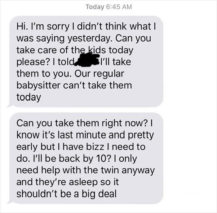 Man Doesn't Want To Pay This Babysitter, So She Shares Their Private Conversation In A Shaming Group Man Doesn't Want To Pay This Babysitter, So She Shares Their Private Conversation In A Shaming Group