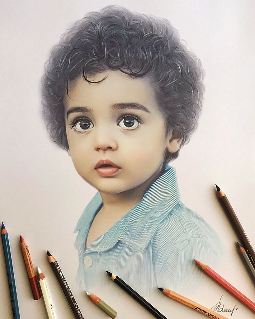 Artist Makes Amazing Hyper-Realistic Drawings Using Only Colored Pencils