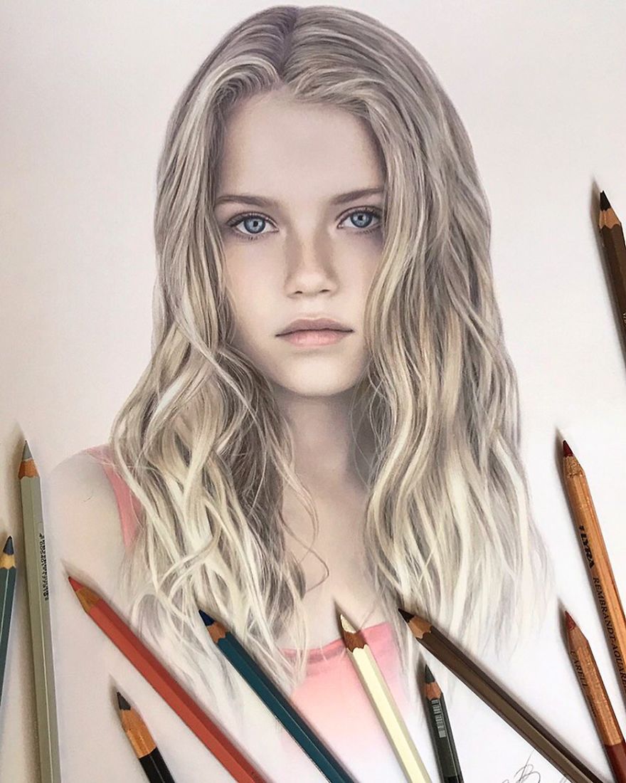 Artist Makes Amazing Hyper-Realistic Drawings Using Only Colored Pencils
