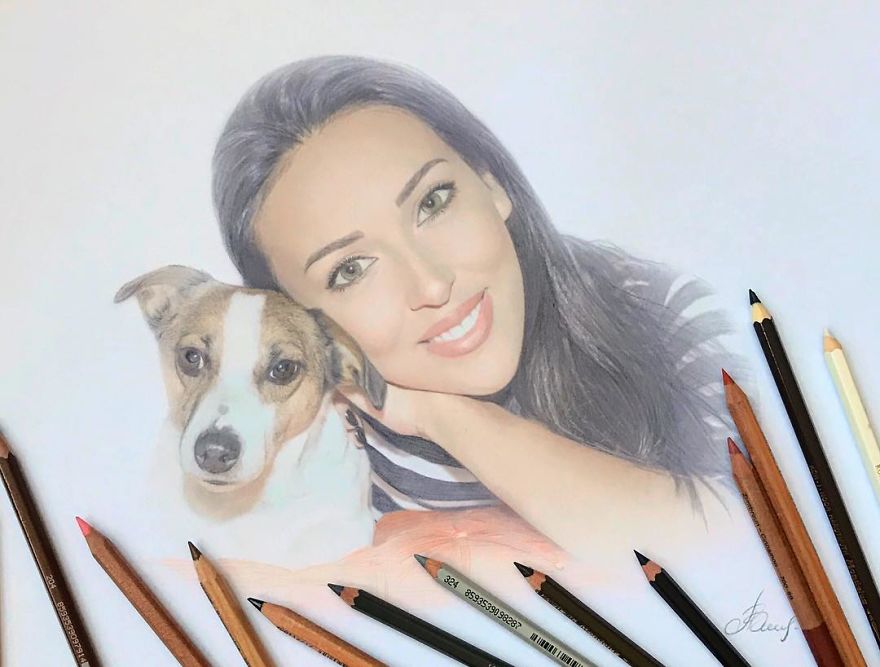 Artist Makes Amazing Hyper-Realistic Drawings Using Only Colored Pencils
