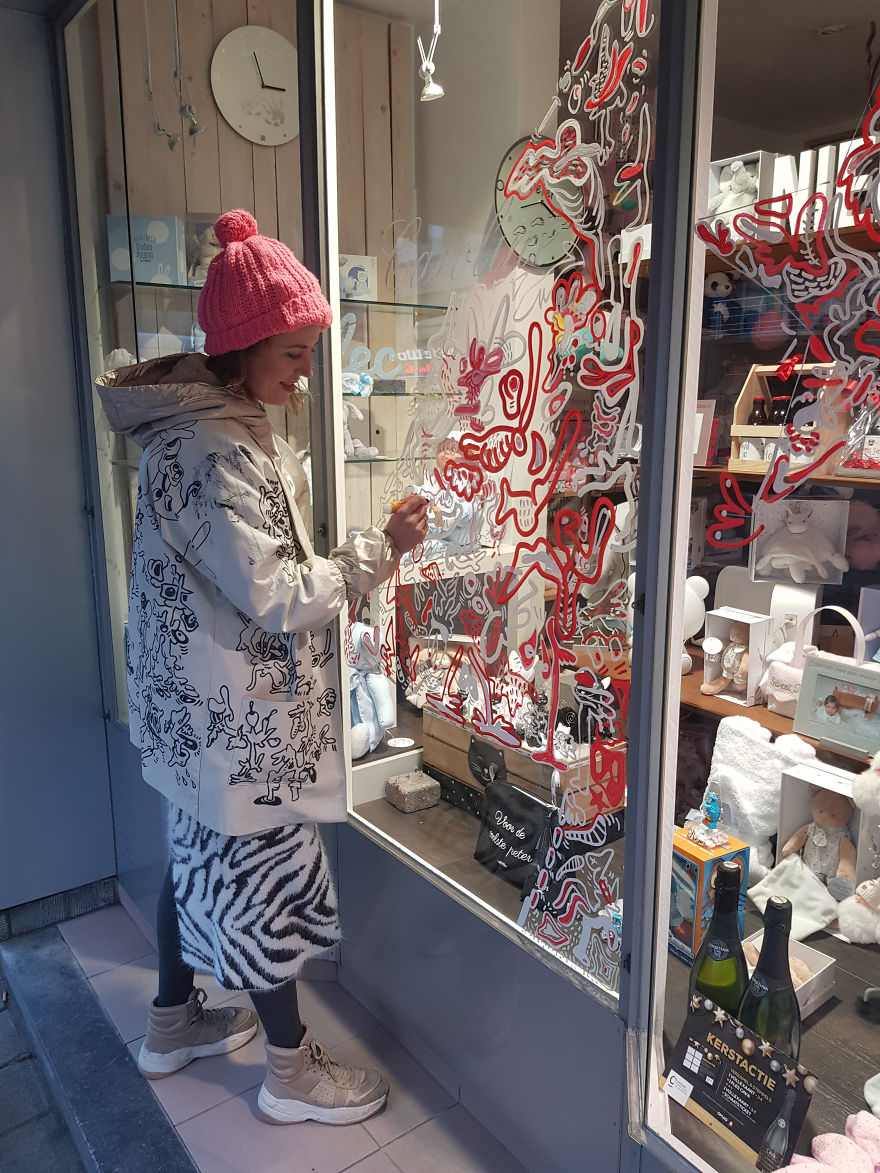 I Decorated My Hometown For Christmas With My Doodles