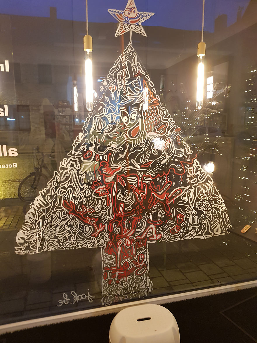 I Decorated My Hometown For Christmas With My Doodles