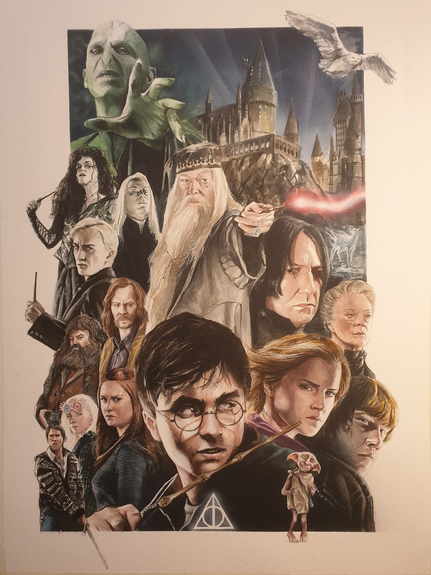 I Made A Watercolor Painting Of Harry Potter's Cast I Made A Watercolor Painting Of Harry Potter's Cast