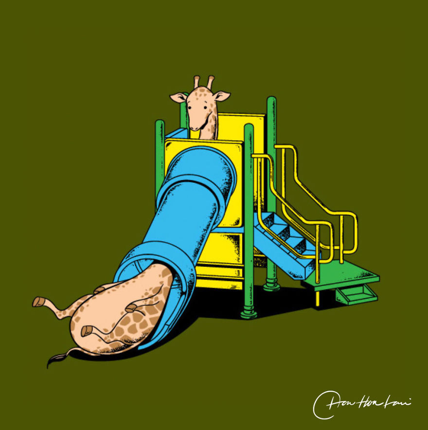 I Created An Illustration Of The Daily Life Of Cute And Funny Animals.