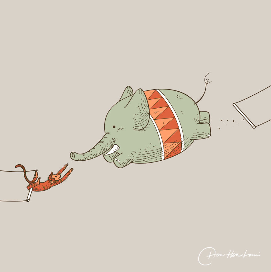 I Created An Illustration Of The Daily Life Of Cute And Funny Animals.