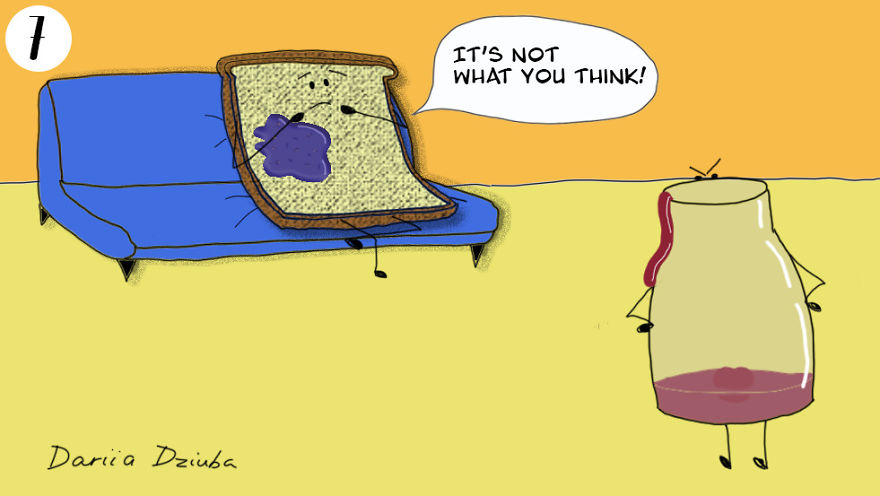 I Illustrated A Love Story Between Toast And Jam (11 Images)