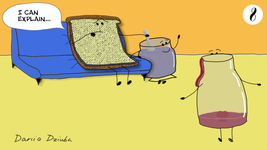 I Illustrated A Love Story Between Toast And Jam (11 Images) I Illustrated A Love Story Between Toast And Jam (11 Images)