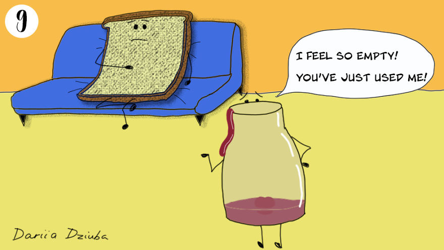I Illustrated A Love Story Between Toast And Jam (11 Images)