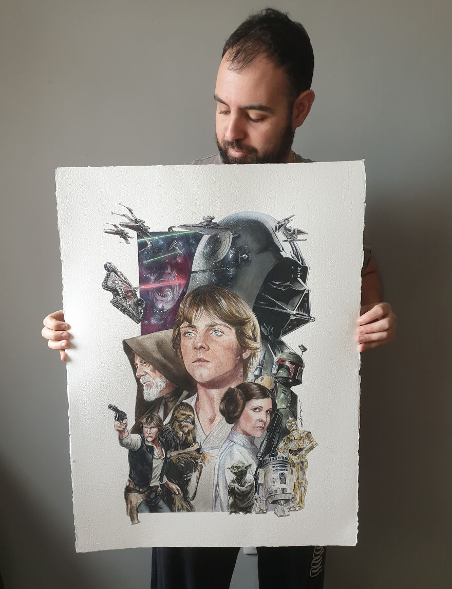 I Made A Watercolor Painting Of Harry Potter's Cast