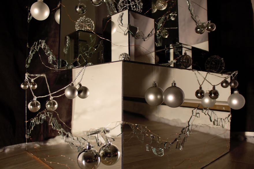 We Continue Our Tradition Of Making Unconventional Christmas Trees And This Year We Made One From Old Mirrors (21 Pics)