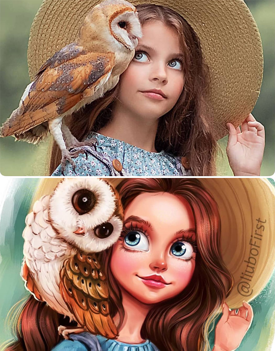 Illustrator Turns Kids Photo Into Cute And Amazing Caricatures