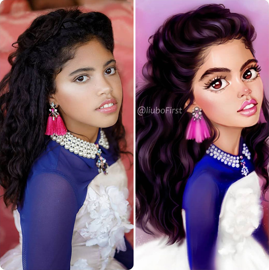 Illustrator Turns Kids Photo Into Cute And Amazing Caricatures