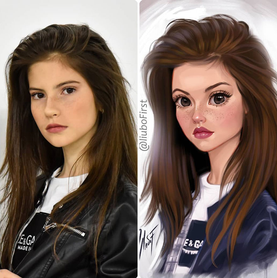 Illustrator Turns Kids Photo Into Cute And Amazing Caricatures