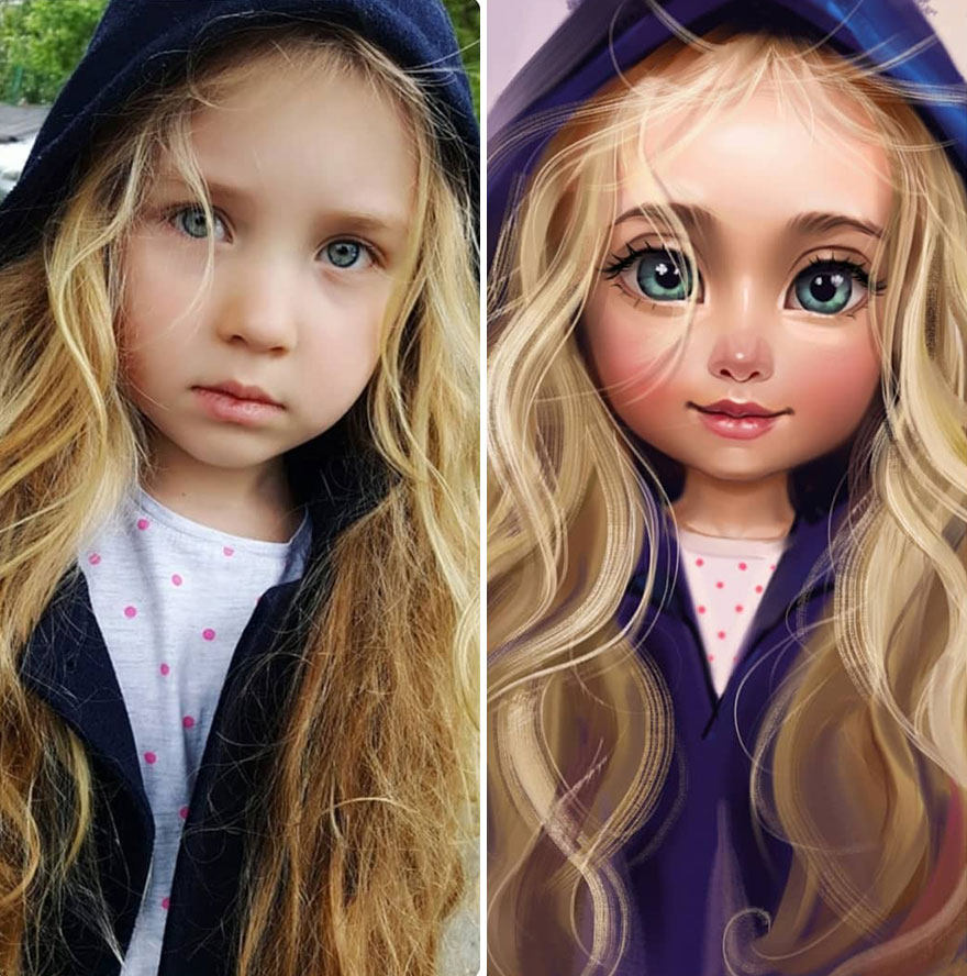 Illustrator Turns Kids Photo Into Cute And Amazing Caricatures
