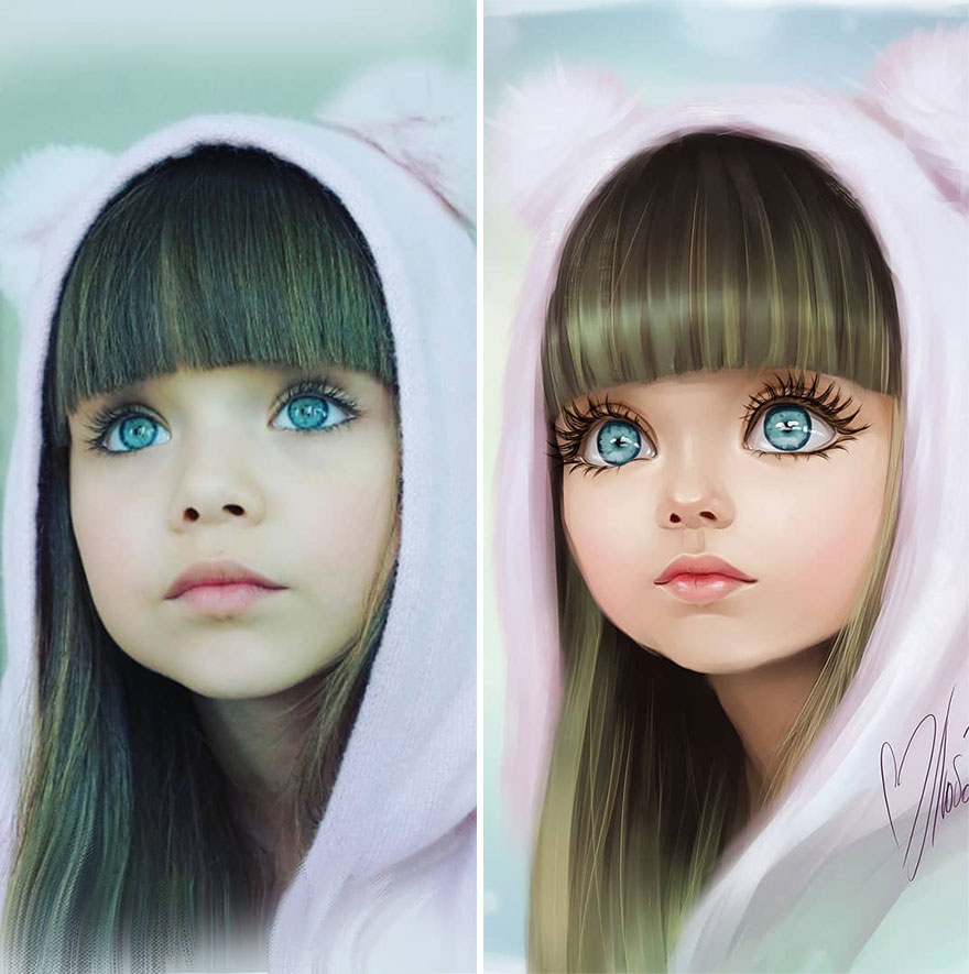 Illustrator Turns Kids Photo Into Cute And Amazing Caricatures