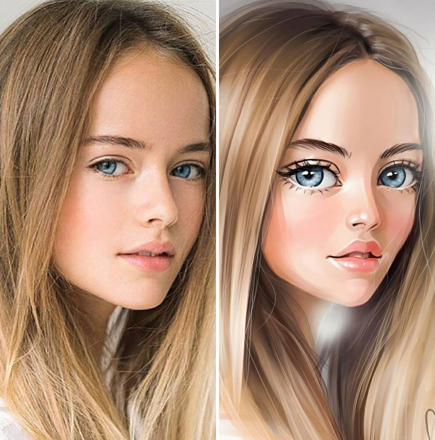 Illustrator Turns Kids Photo Into Cute And Amazing Caricatures