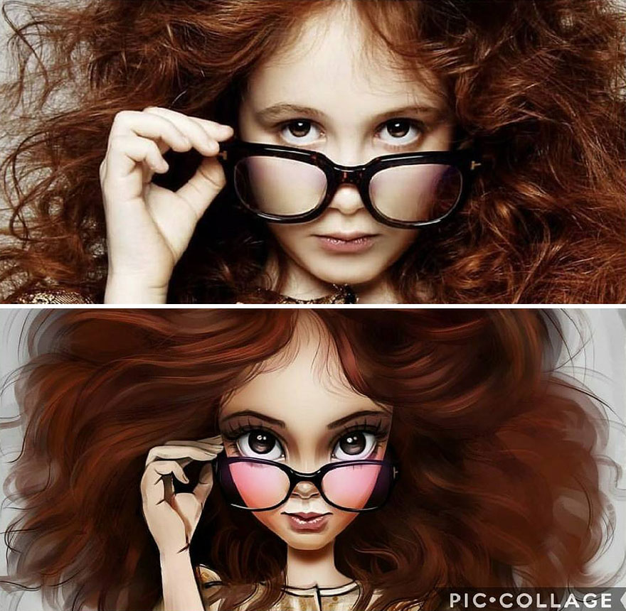 Illustrator Turns Kids Photo Into Cute And Amazing Caricatures