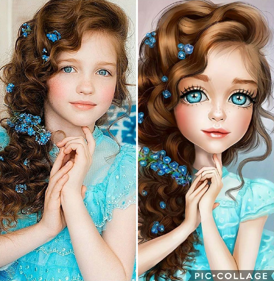 Illustrator Turns Kids Photo Into Cute And Amazing Caricatures