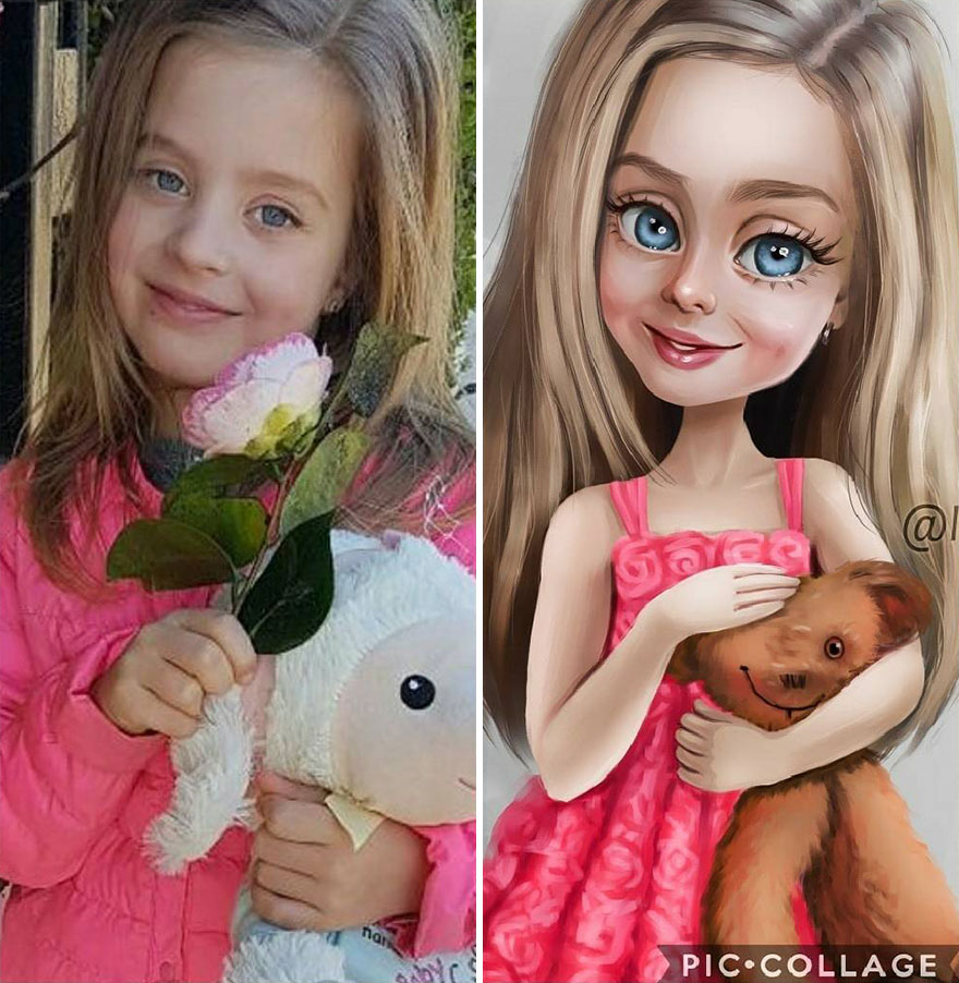 Illustrator Turns Kids Photo Into Cute And Amazing Caricatures