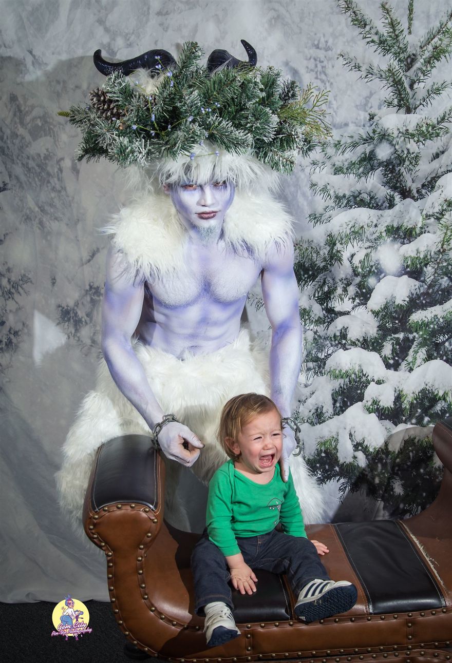 We Recreate My Krampus' Painting For An Alternative To Photoshoots With Santa