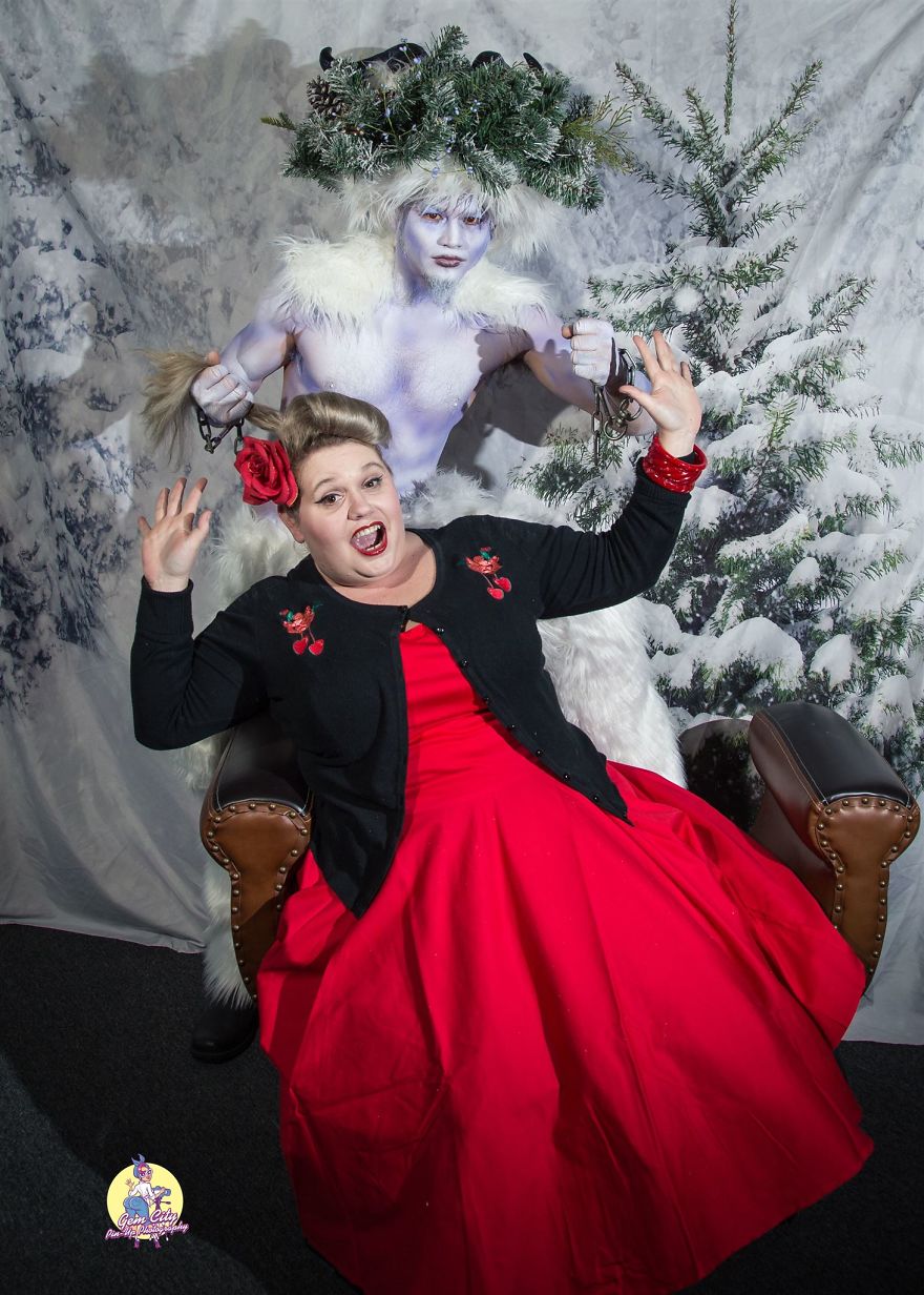 We Recreate My Krampus' Painting For An Alternative To Photoshoots With Santa