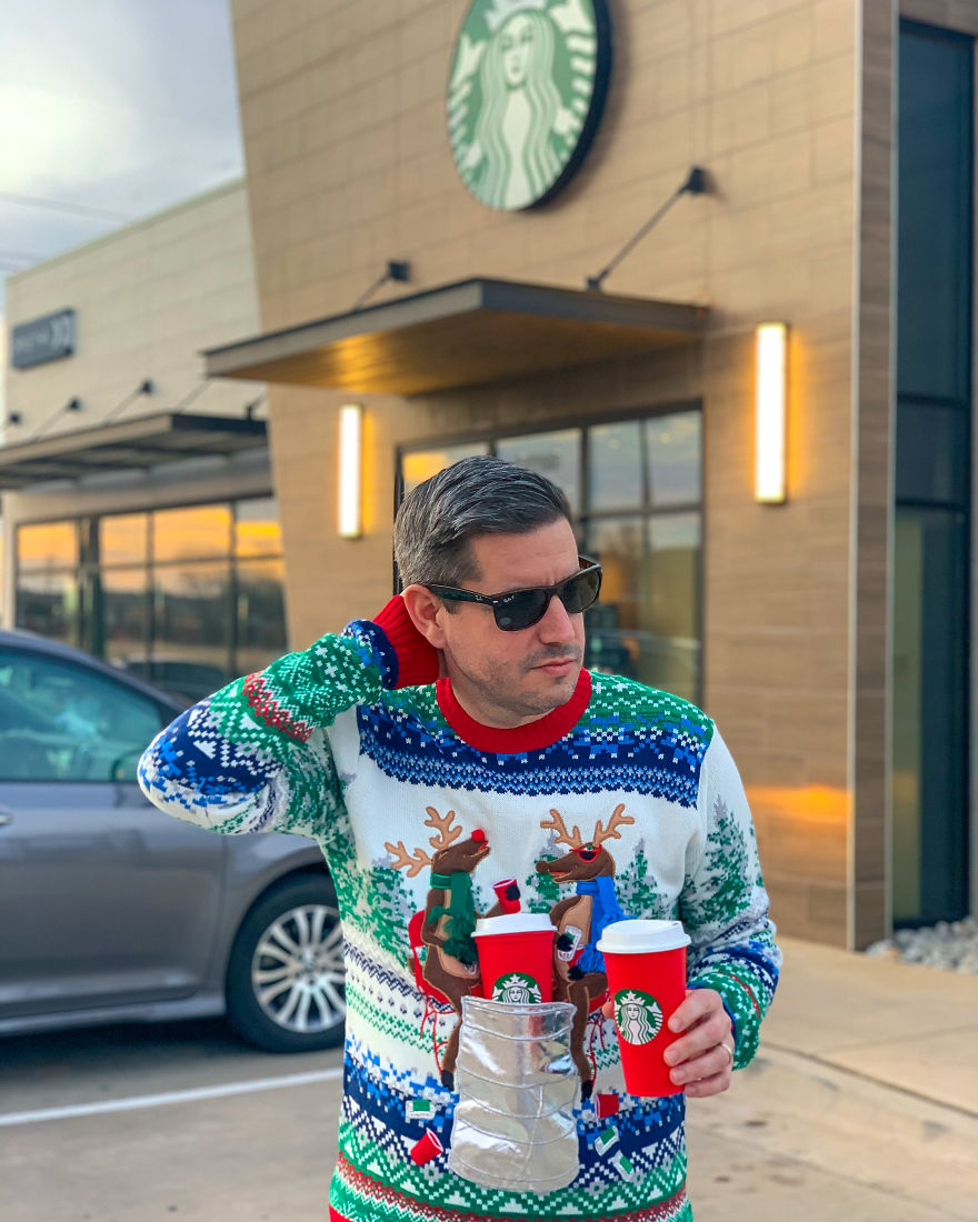 Classic "Double Starbucks Cup Hand In The Hair" Instagram Shot