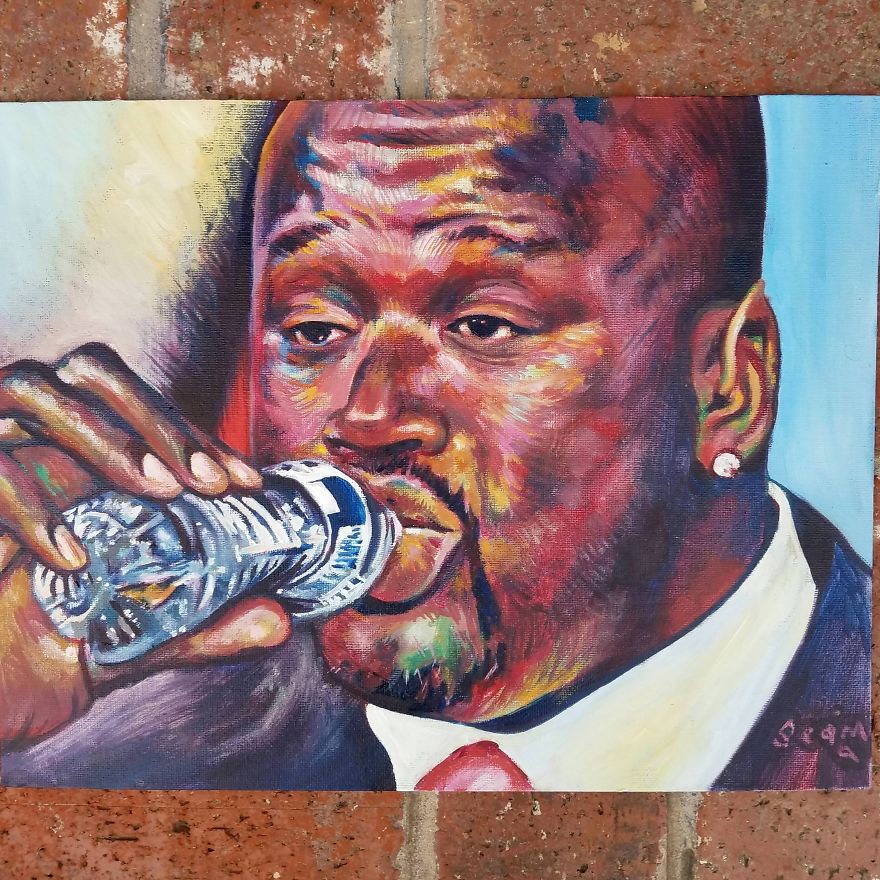 Shaq Drinking Water