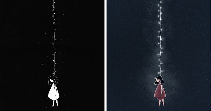 I Colored 12 Of My Old Drawings And Now They Look Like They Are From A Different World