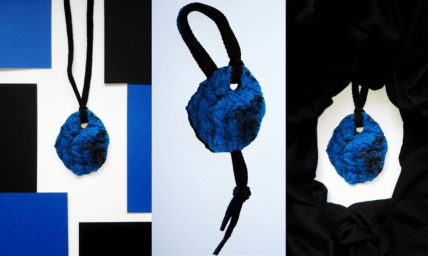 I Used Two Colors Of Clay And Shoelaces To Create Marble Pendants!