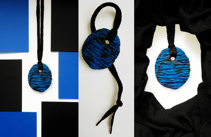 I Used Two Colors Of Clay And Shoelaces To Create Marble Pendants! I Used Two Colors Of Clay And Shoelaces To Create Marble Pendants!