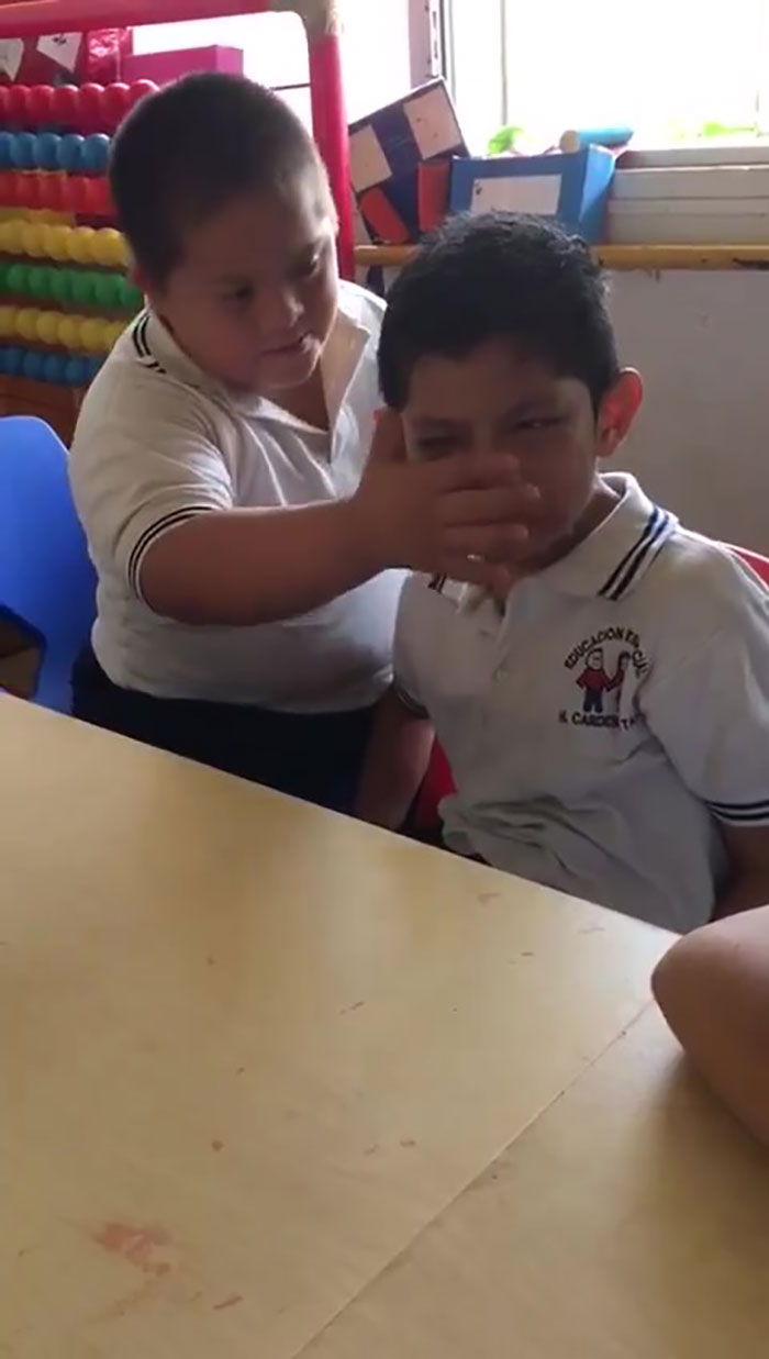 Video Of Boy With Down&rsquo;s Syndrome Comforting Classmate With Autism Goes Viral For The Right Reasons